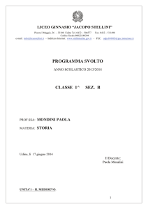 programma svolto classe 1^ sez. b - Liceo classico "Jacopo Stellini"