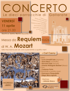 Locandina Concerto Mozart - Parrocchia S. Alessandro – Gallarate