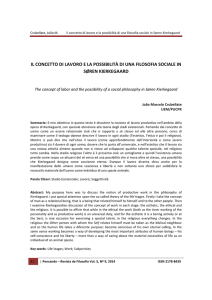 il concetto di lavoro e la possibilità di una filosofia sociale in søren