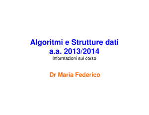 Algoritmi e Strutture dati aa 2013/2014