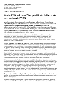 Studio FBK sul virus Zika pubblicato dalla rivista internazionale PNAS
