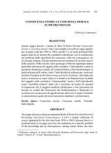 CONOSCENZA STORICA E COSCIENZA MORALE IN PIETRO