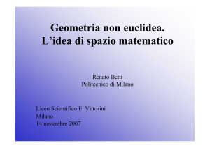 Geometria non euclidea. L`idea di spazio matematico