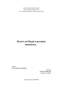 Review sui Plasmi a pressione atmosferica