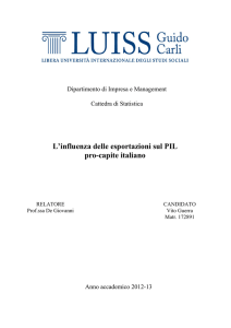 L`influenza delle esportazioni sul PIL pro