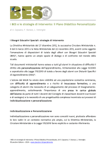 I BES e le strategie di intervento: il Piano Didattico Personalizzato