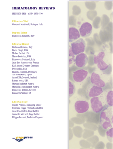 hematology reviews - PAGEPress Publications