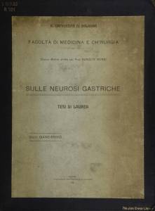sulle neurosi gastriche - The University of Chicago Library