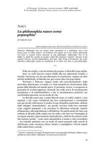 La philosophia nasce come popsophia