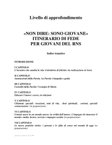 ITINERARIO DI FEDE PER GIOVANI DEL RNS