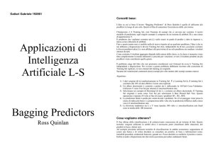 Applicazioni di Intelligenza Artificiale L-S Bagging Predictors