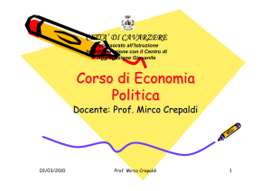 Corso di Economia Politica Corso di Economia