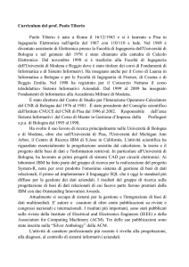 Curriculum del prof. Paolo Tiberio Paolo Tiberio è nato a Roma il 16