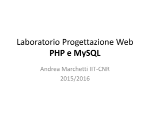 Laboratorio Progettazione Web PHP e MySQL