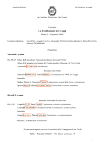 Programma Costituzione - Accademia Nazionale dei Lincei