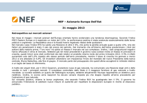 NEF – Azionario Europa Dell`Est 31 maggio 2013