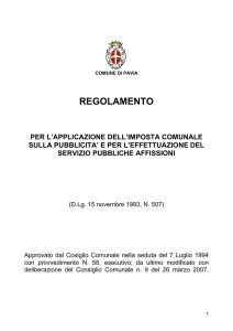 Regolamento Pubblicità e pubbliche affissioni