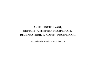 Settori artistico-disciplinari dell`Accademia