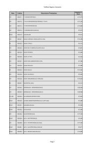 Tariffario ufficiale della Regione Campania