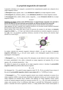 Le proprietà magnetiche dei materiali