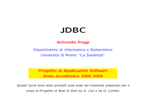 JDBC - Dipartimento di Informatica e Sistemistica