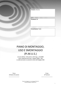 PIANO DI MONTAGGIO, USO E SMONTAGGIO (Pi