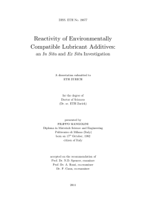 Reactivity of Environmentally Compatible - ETH E