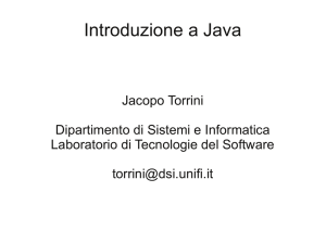 Introduzione a Java - Dipartimento di Ingegneria dell`Informazione