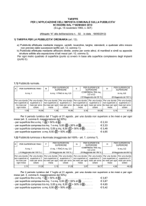 tariffe dell`imposta comunale sulla pubblicita` in vigore dal 1 gennaio