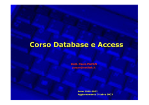 Corso Database e Access