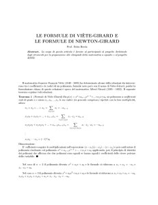 le formule di viète-girard e le formule di newton-girard