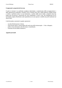 Componenti e proprietà del terreno Il suolo (o terreno) è