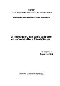 Il linguaggio Java come supporto ad un`architettura