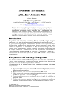 Strutturare la conoscenza: XML, RDF, Semantic Web