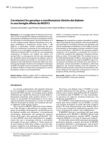 Correlazioni fra genotipo e manifestazioni cliniche del diabete in