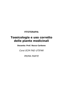 Tossicologia e uso corretto delle piante medicinali