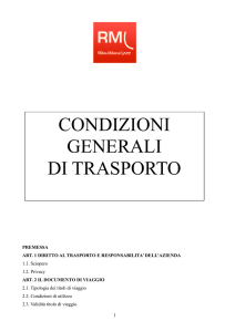 CONDIZIONI GENERALI DI TRASPORTO - Roma