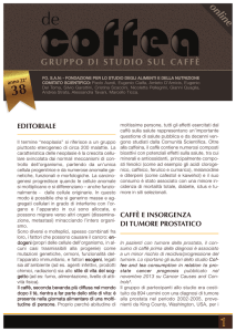 EDITORIALE CAffè E InsORgEnzA DI TumORE