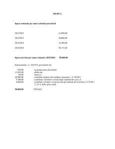 MUSICA Spesa sostenuta per anni scolastici precedenti 2011/2012