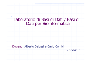 Laboratorio di Basi di Dati / Basi di Dati per Bioinformatica