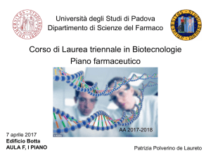 Diapositiva 1 - Laurea Triennale e Lauree Magistrali in Biotecnologie