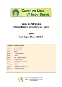 Corso di Astrologia - Interpretazione della Carta del Cielo