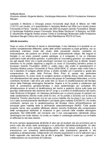 CV_Resumé Raffaella Bloise - Fondazione Salvatore Maugeri