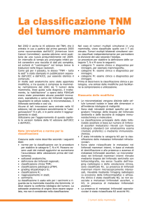 Stadiazione TNM del tumore di Mammella (TNM)