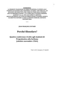 Perché filosofare? - Università degli Studi di Roma "Tor Vergata"