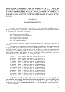 relazione riassuntiva m-dea/01 lettere e filosofia