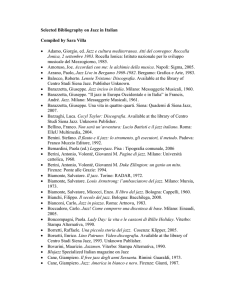 Selected Bibliography on Jazz in Italian Compiled by Sara Villa