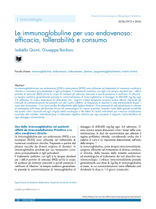 Le immunoglobuline per uso endovenoso: efficacia
