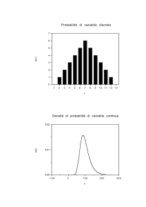 Probabilità di variabile discreta Densità di probabilità di variabile