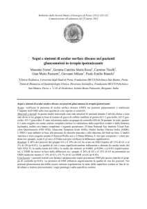 Segni e sintomi di ocular surface disease nei pazienti glaucomatosi